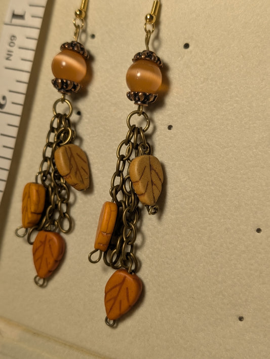 Earrings - Fall/Autumn leaf tassle earrings
