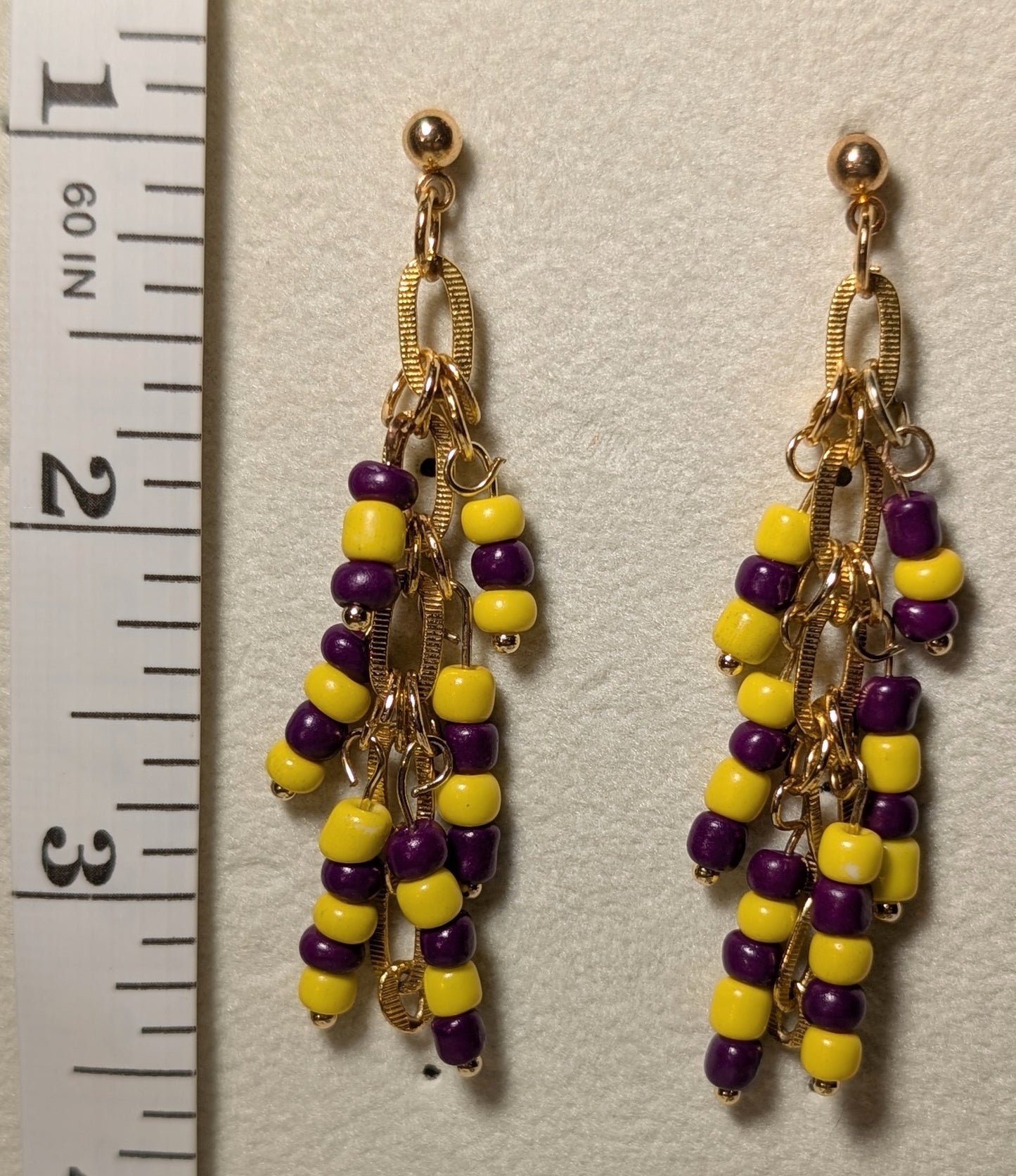 MN VIkings Earrings and Green Bay Packers Earrings - Football Fans jewelry - beaded earrings