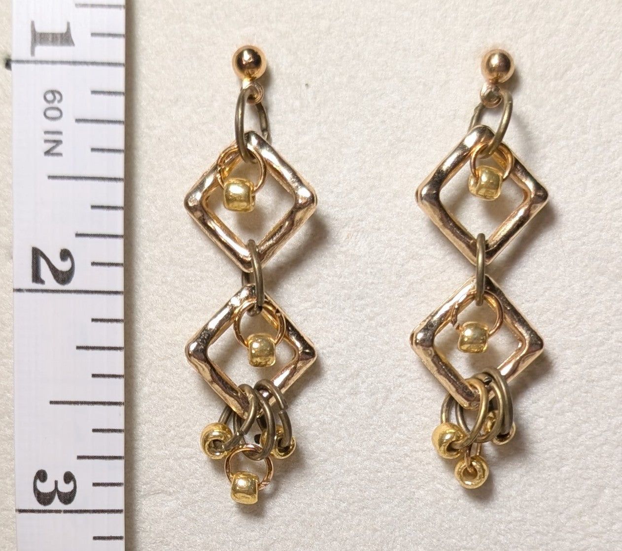 Earrings - mixed metal triangle earrings