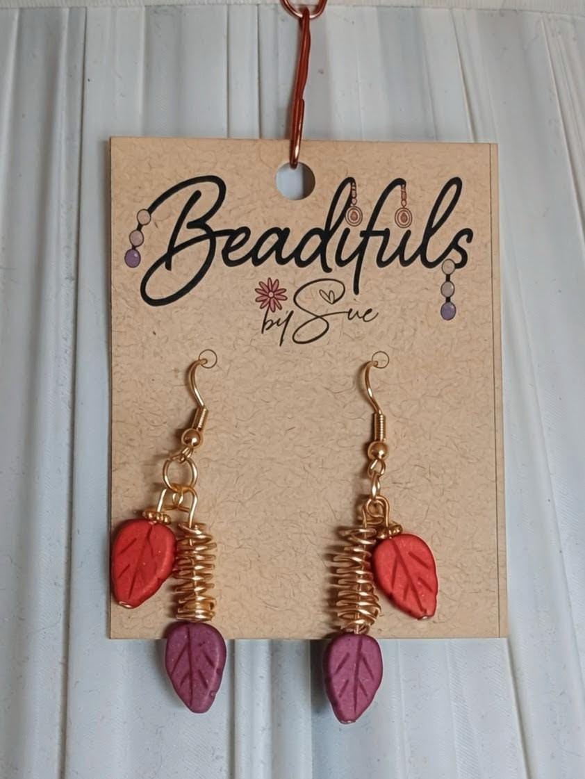 Earrings - Fall/Autumn leaves dangle earrings