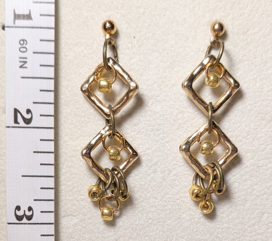 Earrings - mixed metal triangle earrings