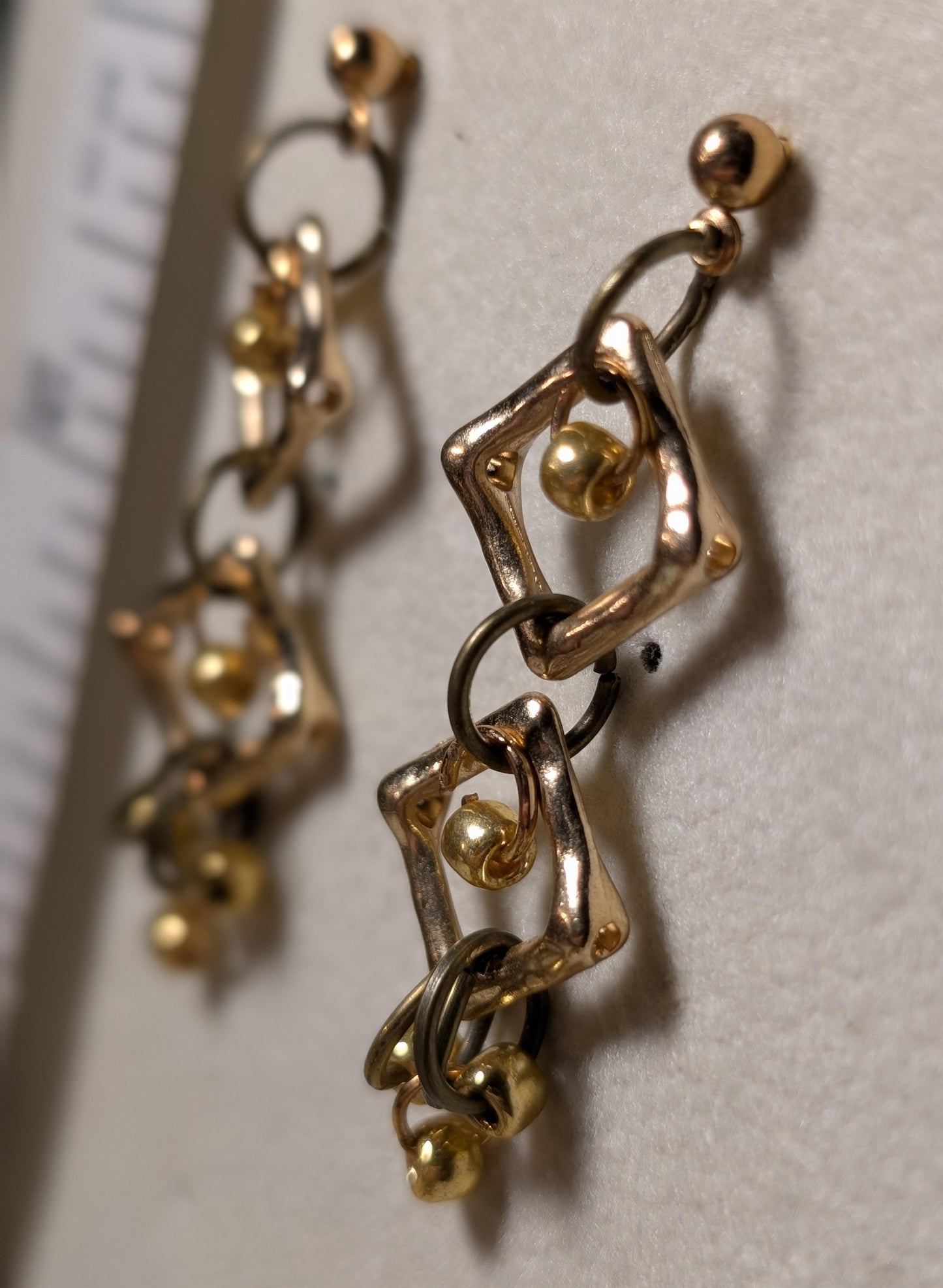 Earrings - mixed metal triangle earrings